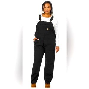 Carhartt Women's Rugged Flex® Loose Fit Canvas Bib Overall, Black,